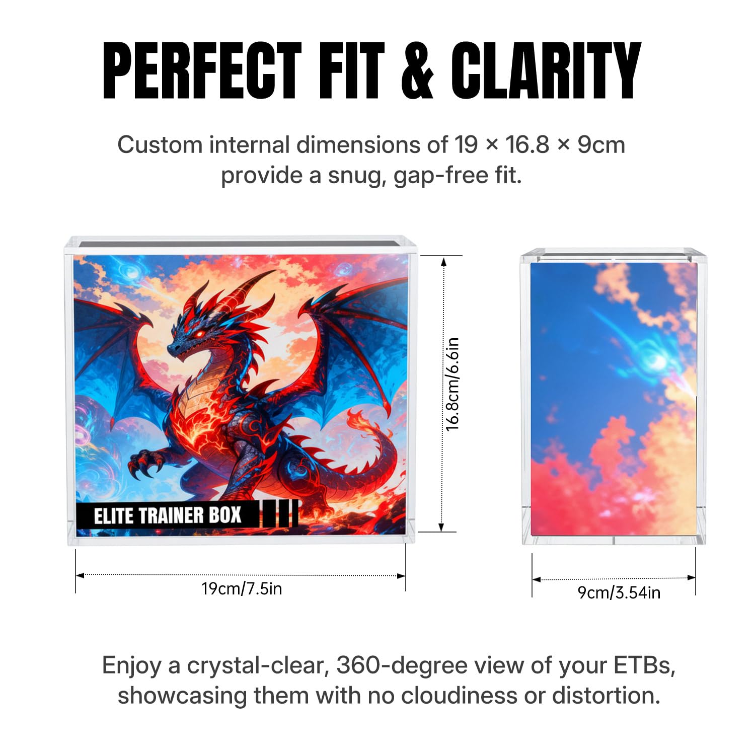 Wigearss Acrylic Display Case for Elite Trainer Box (ETB), 5mm Thick UV Protection Magnetic Lid - Image 4