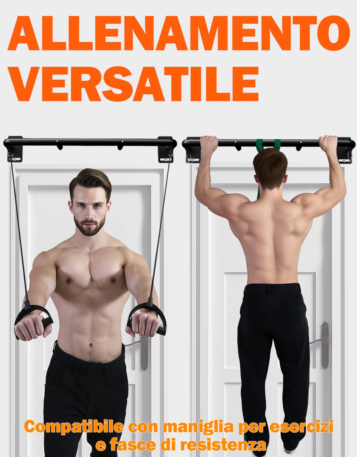 Fitarc Barra per trazioni da parete, resistente, per trazioni, per porta, struttura in acciaio, attrezzatura da palestra domestica