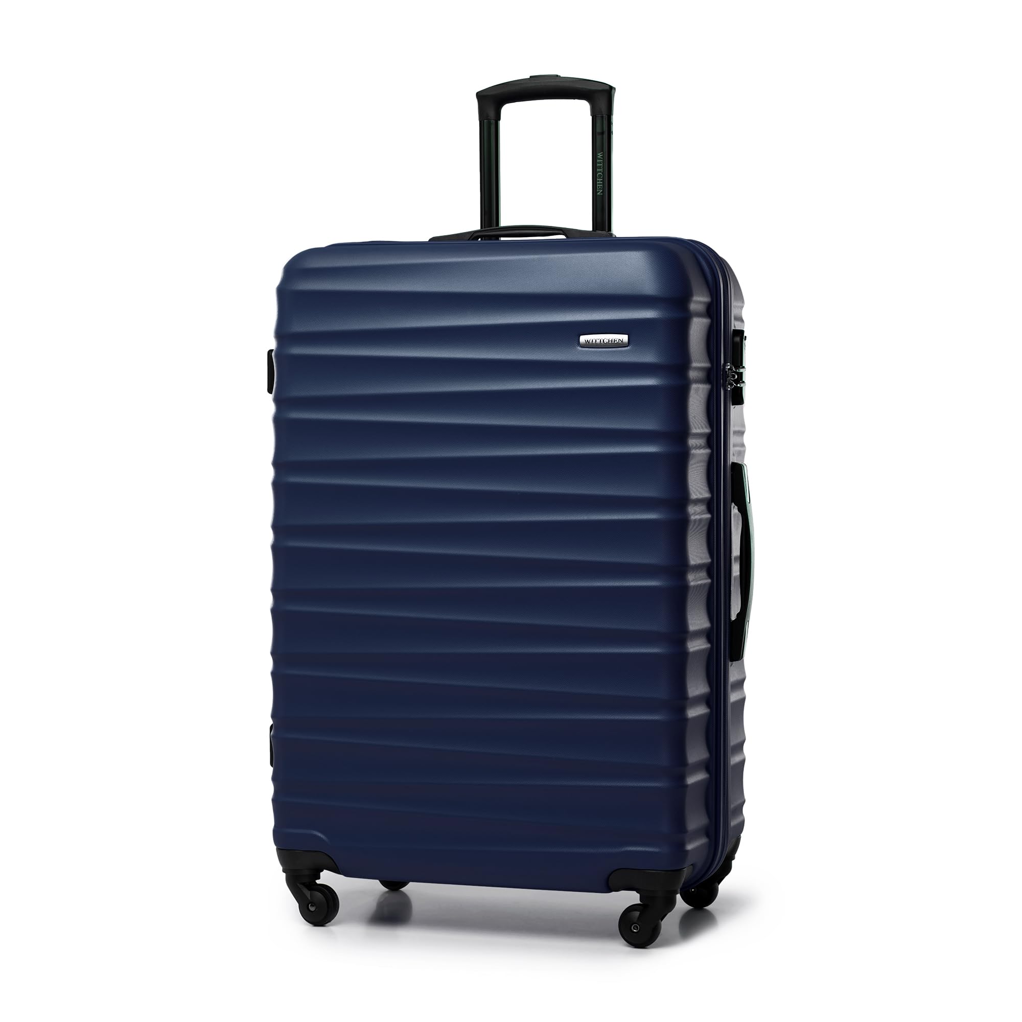 WITTCHEN Maleta Grande Trolley ABS rígido para facturación con 4 Ruedas giratorias Cerradura de combinación asa telescópica Groove Line Negro Ryanair/Vueling/Iberia/easyJet/Iberia Express — view 44