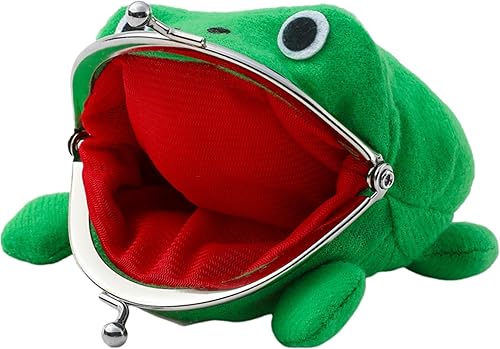 COSTOYFUN Lindo anime cosplay rana monedero divertido pequeño dinero bolsa de juguetes de peluche regalos, Verde