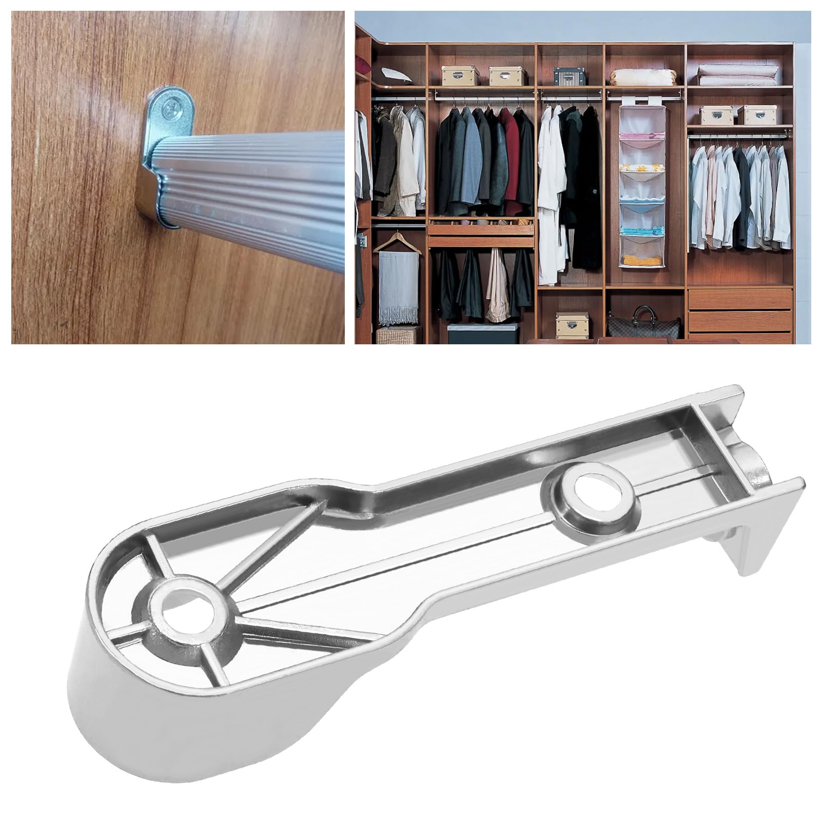 4 Supporti Per Asta Armadio - In Lega Di Zinco Nichelato | Per Tubi Fino A 16mm | Facili Da Installare - Foto 13