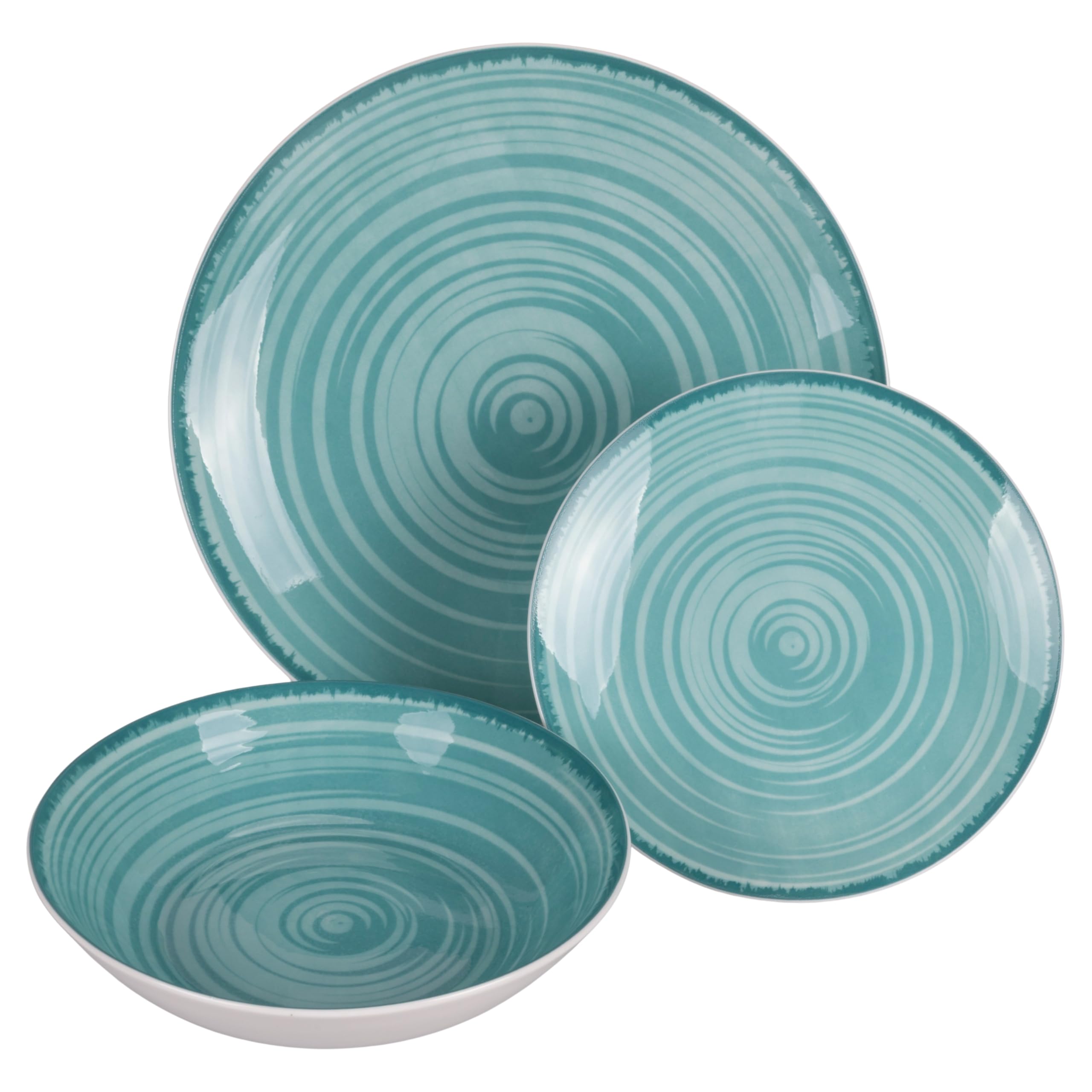 18-częściowy porcelanowy serwis obiadowy, 6-osobowy zastawa stołowa, domek wodny