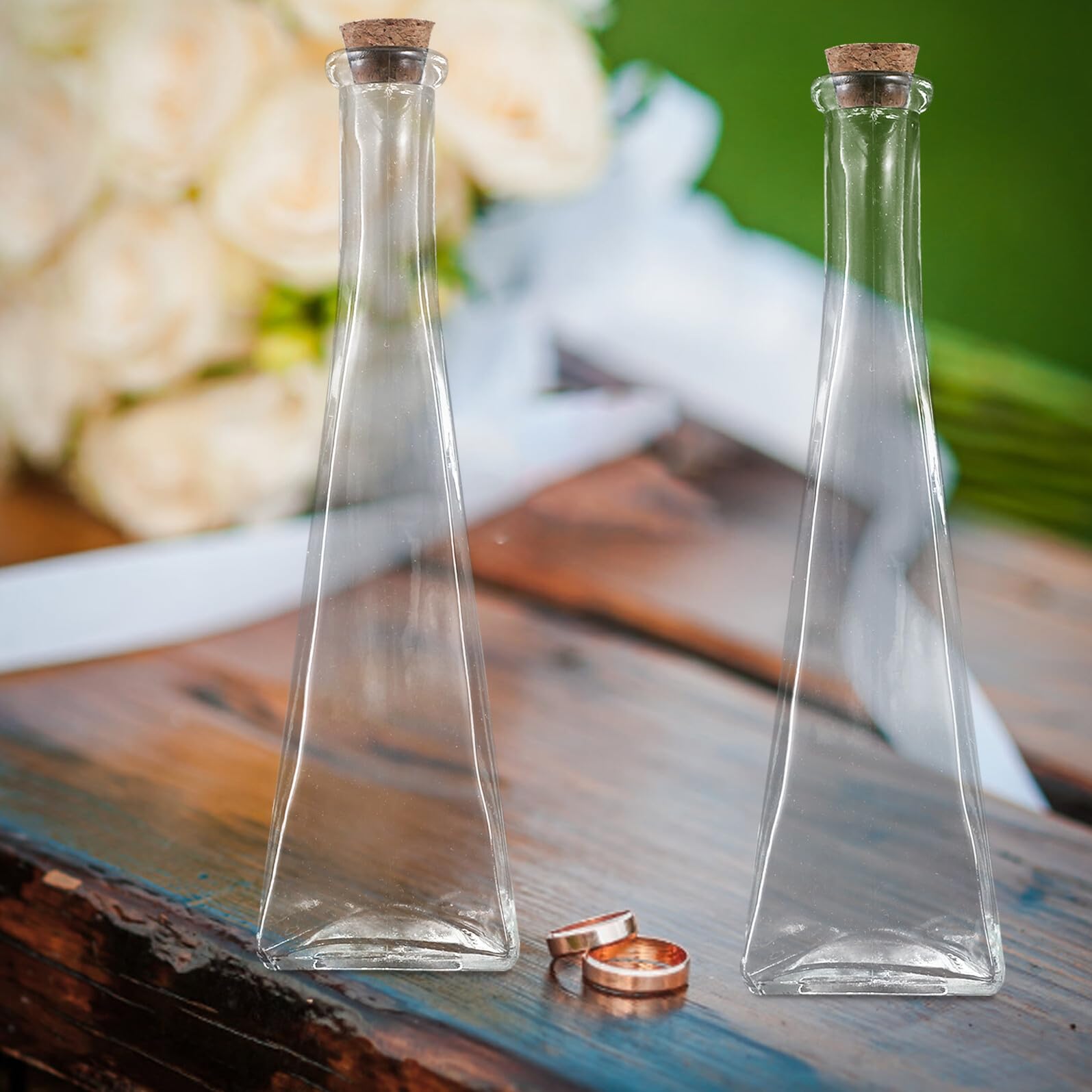 TOYANDONA 3 Stück Glasflaschen mit Korken für Hochzeits Sandzeremonie Transparente Dekorative Fläschchen zum Aufbewahren von Sand Elegantes Origami Bastelgefäß