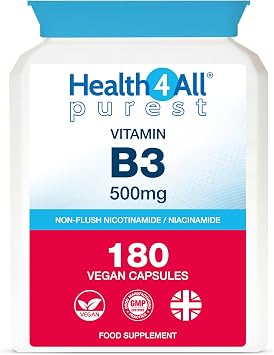 Vitamin B3 Niacin as Nicotinamide 500mg 180 Capsules, 6 Months Supply