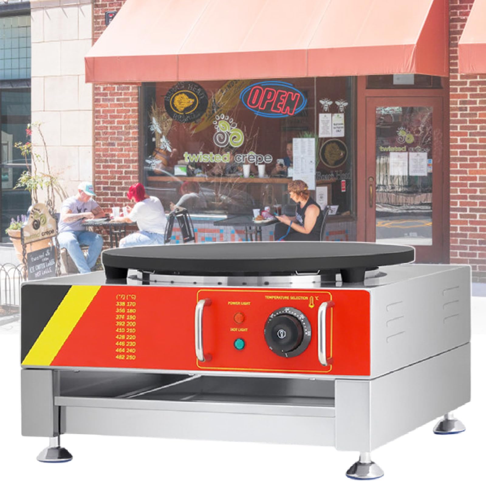 Machine à CrêPes 1650W 3000W Avec TempéRature RéGlable 50-300℃, Plaque Chauffante Pour CrêPes Pour Usage Commercial Et Domestique,110V