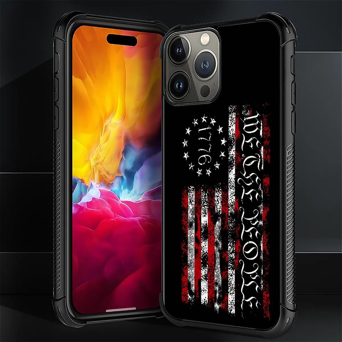 DAIZAG Compatible with iPhone 16 Pro Case,All-Round Protection Shockproof Anti-Scratches TPU Cover,Cases for Man Woman-Classic American Flag 1776 We The People - Image 7