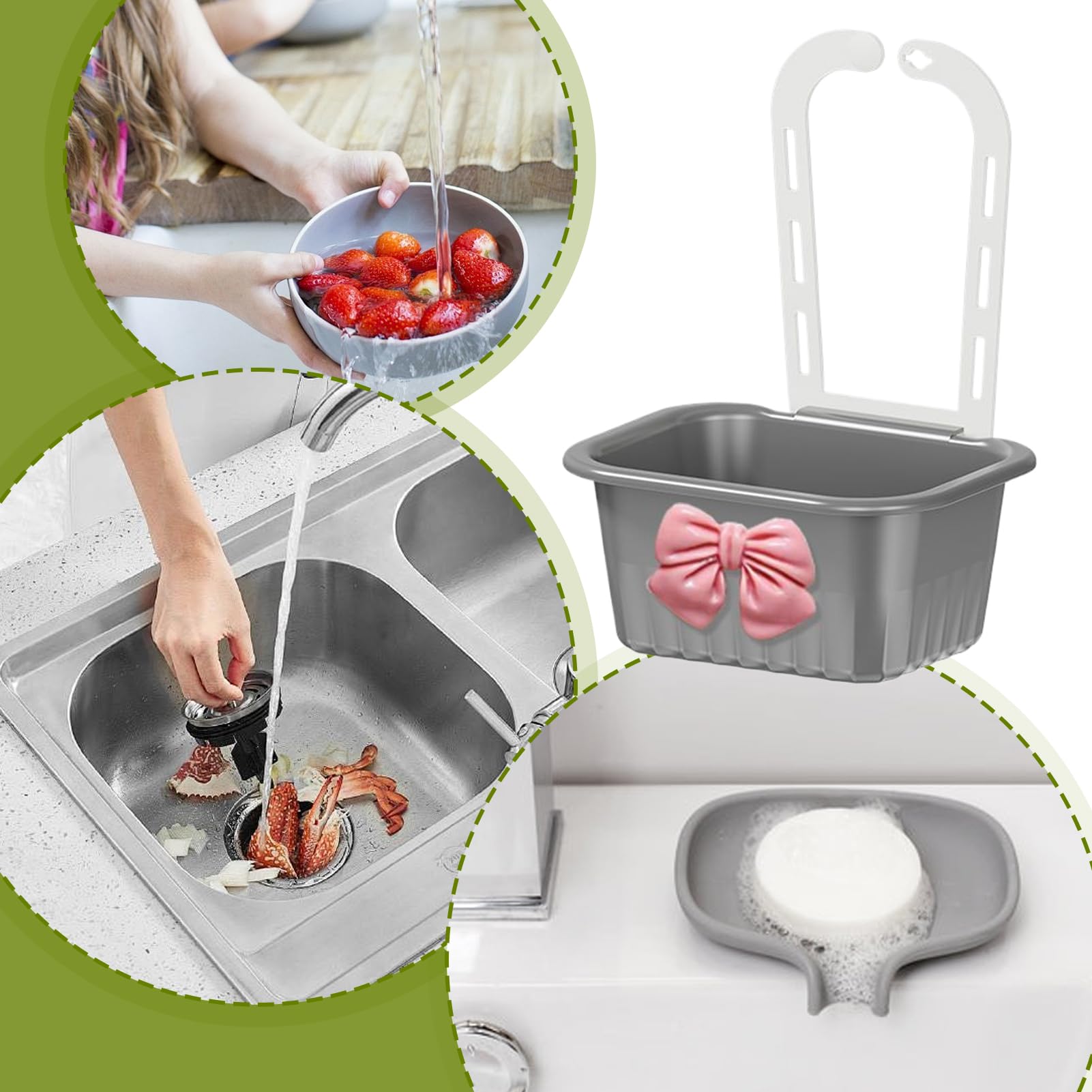 Panier de drainage pour évier de cuisine – Récupérateur de nourriture peu encombrant | Panier filtre résistant aux odeurs pour cuisine, buanderie, salle de bain, douche et utilisation commerciale