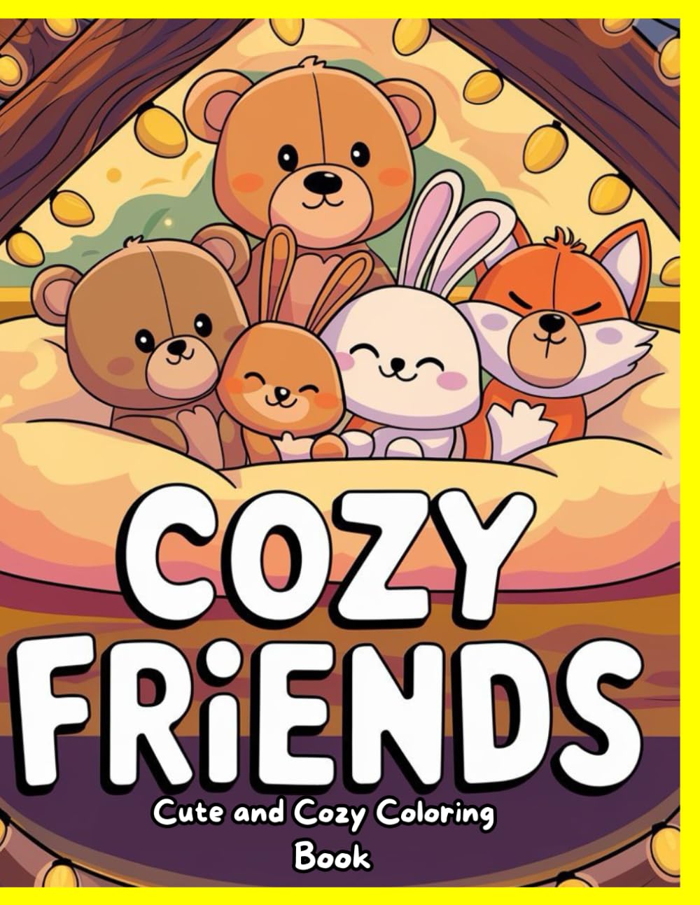 Cute and Cozy Coloring Book: Coloring Book Fuzzy Hygge Vibes | 50 Large Print Cute and Comfy Coloring Pages with Animals | Bold and Easy Coloring Book Fuzzy