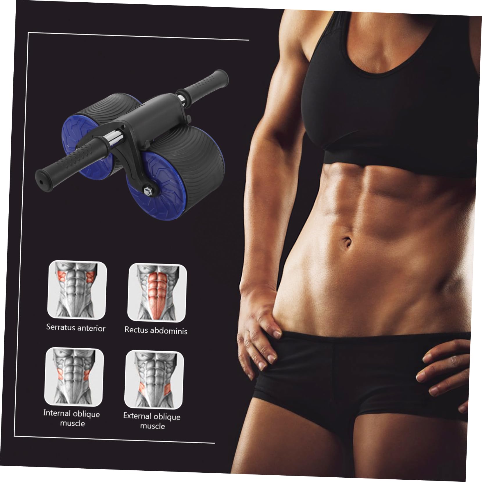 POPETPOP Ruota Addominale Fitness Con Due Rotelle Per Allenamento Muscolare Addominale e Gambe Attrezzo Per Yoga e Esercizi Fisici Casa Realizzato Con Tecnologia Professionale Per Durata