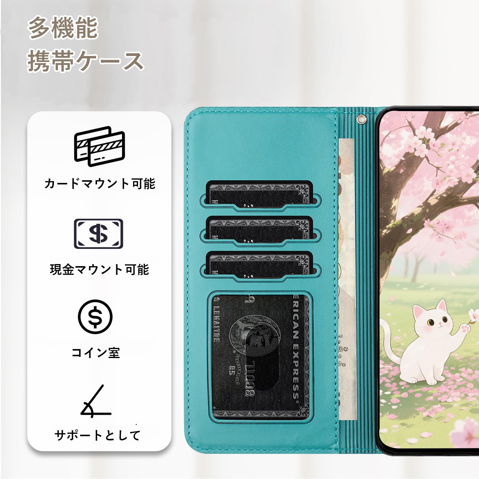 Redmi 14C 本体 8GB/128GB 手帳型ケース付 Amazon.co.jp: FALUWONRU Xiaomi Redmi 14Cケース手帳型 猫柄 可愛い