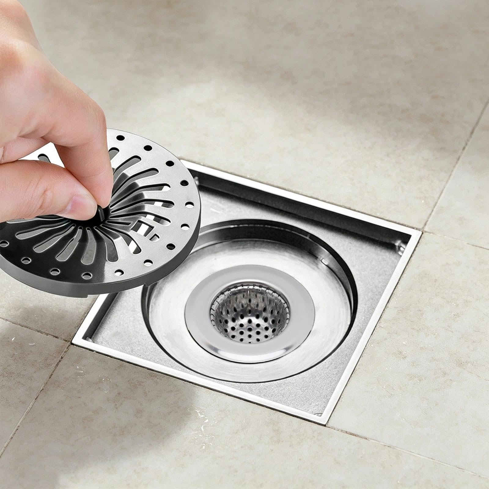 4 Pièces Filtre Evier Cuisine, Acier Inoxydable Filtres de Vidange D'évier, Argenté Filtre Lavabo Salle de Bain, 9 cm Grille Evier Cuisine, pour D'évier, Salle de Bain, Cuisines