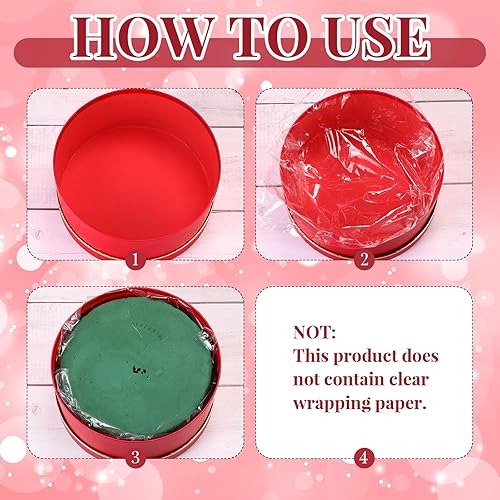 Miniatura 6 de Nuenen Cajas de regalo redondas con tapas y juego de espuma floral, cajas redondas de flores, arreglos florales, cajas redondas redondas de espuma