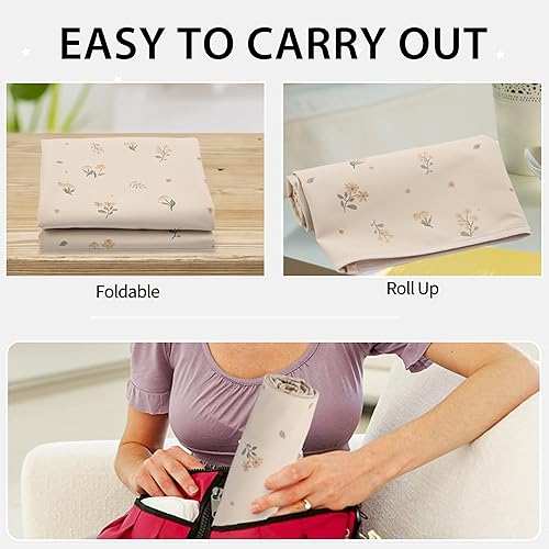 Miniatura 7 de Cambiador de cuero vegano para bebé, cambiador portátil lavable, tapete cambiador de viaje plegable para bebé, regalos de ducha para recién nacidos