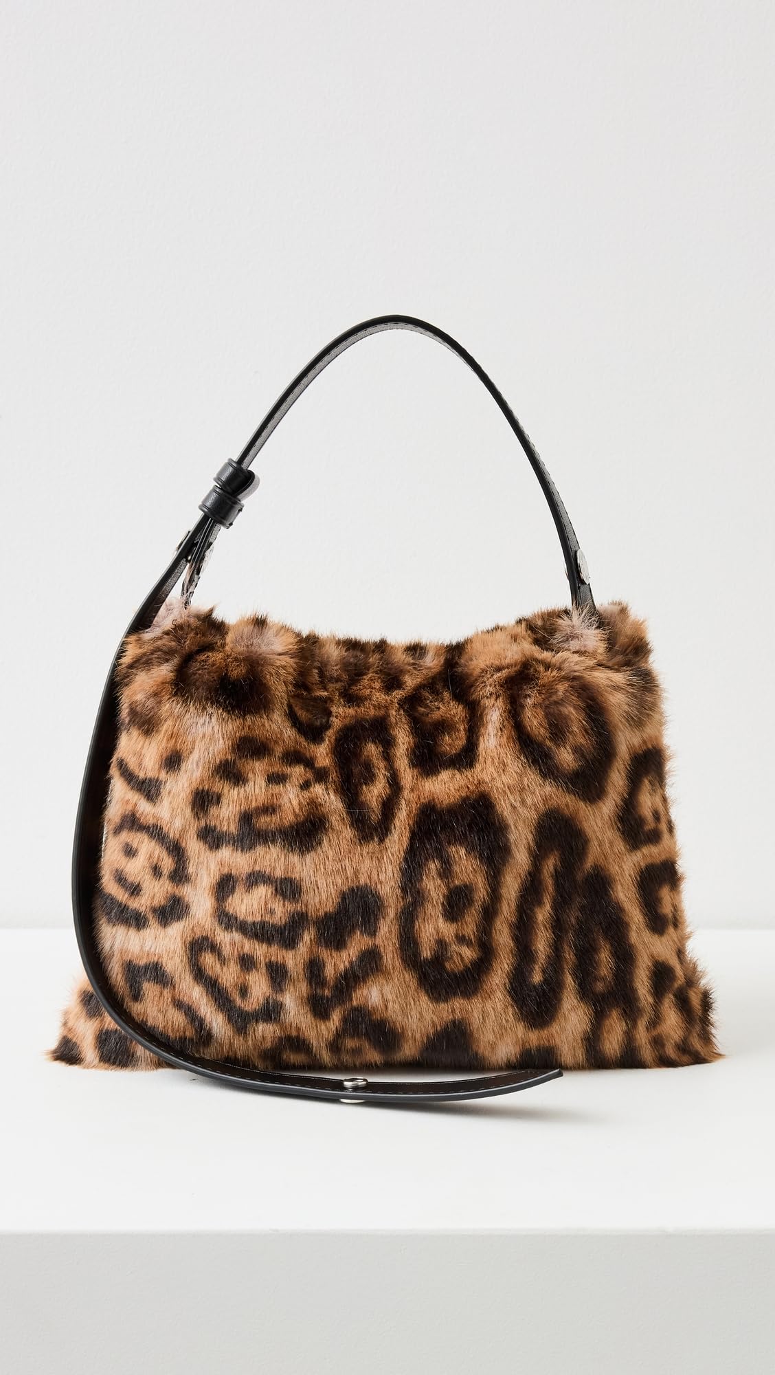 SIMONMILLER Women's Cheetah Faux Fur Mini Puffin Bag, Cheetah Scramble, Print, Brown, One Size