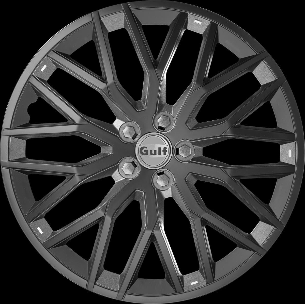 GULF E13GT40.BKBS Enjoliveur GT40, Noir/Argent, Set de 4, 13" - 4