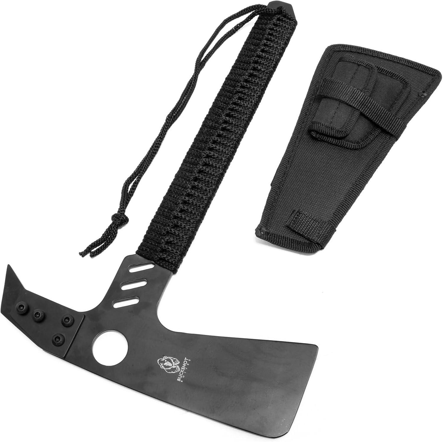 ASR Tactical 16" Paracord Full Tang Survival Axe with Modular Pick Attachment