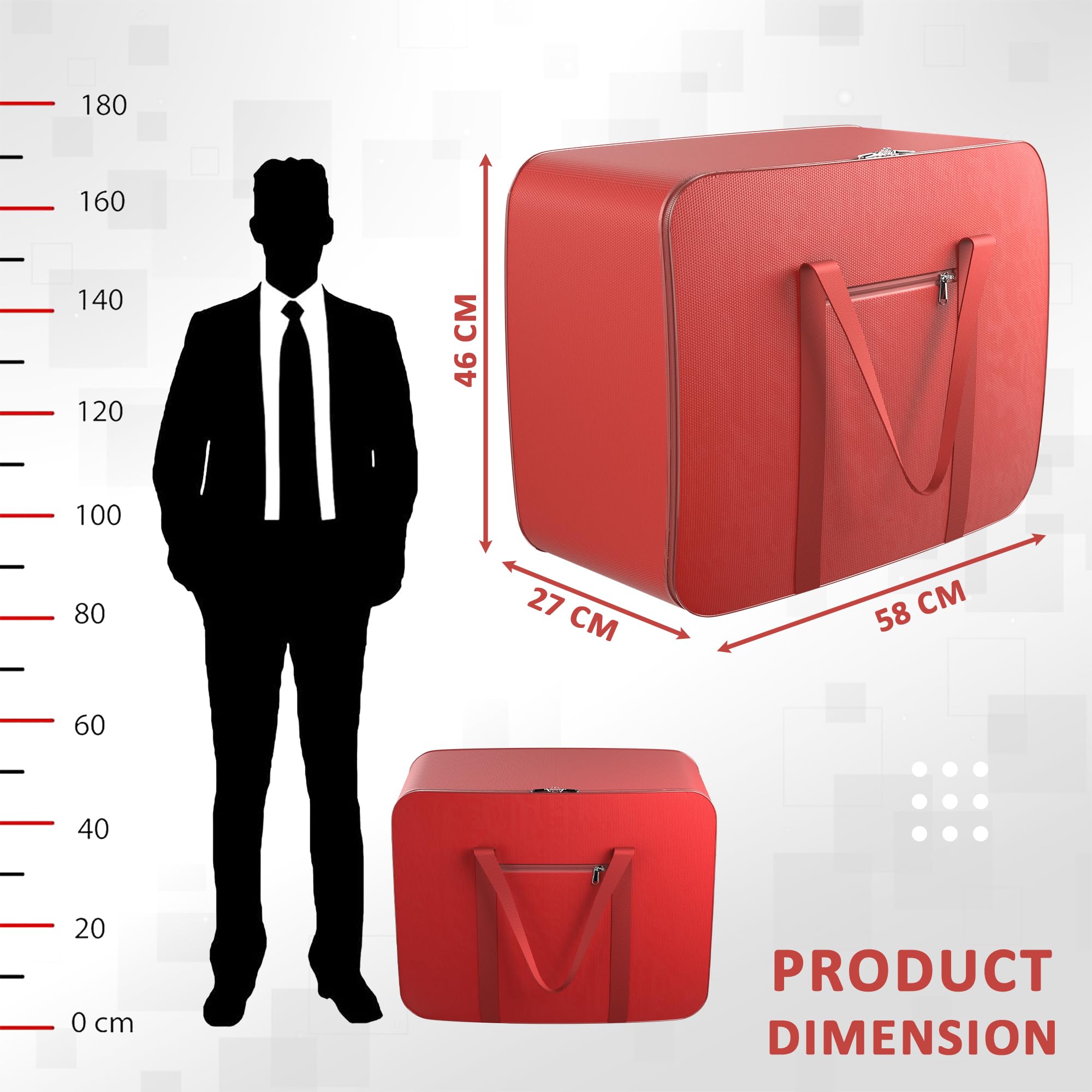 Kuber Industries Nylonowe pudełko do przechowywania pod łóżkiem, 72 l, duże, king size, torby do przechowywania koców, pojemniki do przechowywania na łóżko podwójne, torba do przechowywania ubrań