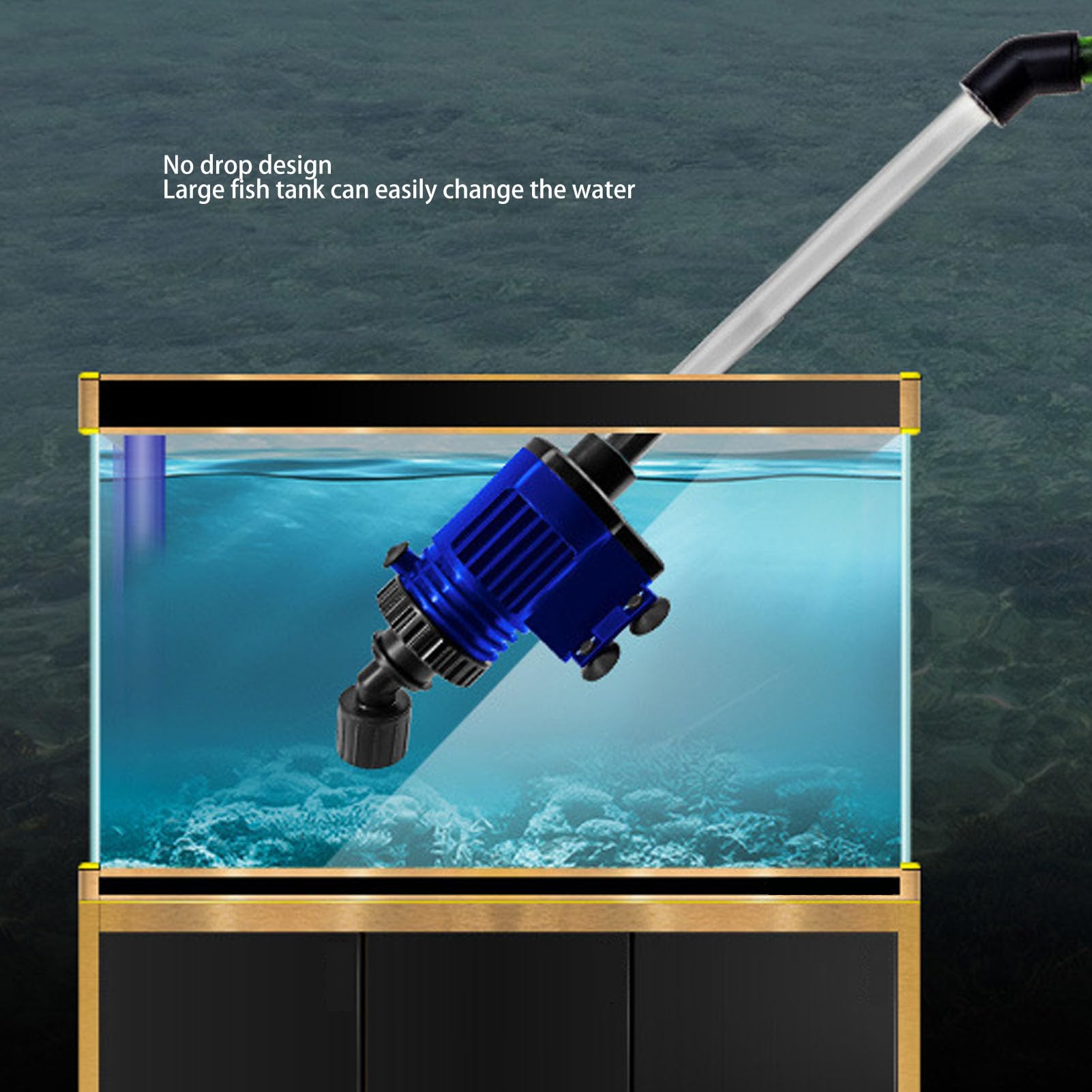 Outil de Nettoyage de Gravier D'aquarium, Vide D'aquarium à Grande efficacité avec Système de Filtrage pour Les Soins de Nettoyage de Gravier D'aquarium (Prise UE 220V)