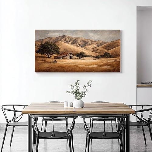 Miniatura 2 de 30"x 60" Canvas Wall Art Rustic Farmhouse Vintage Barn Country Field Landscape Rolling Hills Framed Pictures Painting Print Large Wall Art for