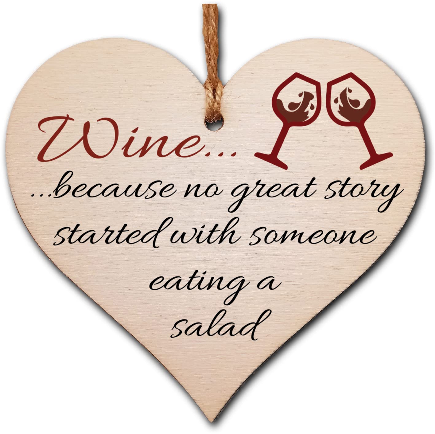 Gift In Can Handmade Wooden Hanging Heart Plaque Gift Perfect For Wine Lovers Novelty Funny Keepsake