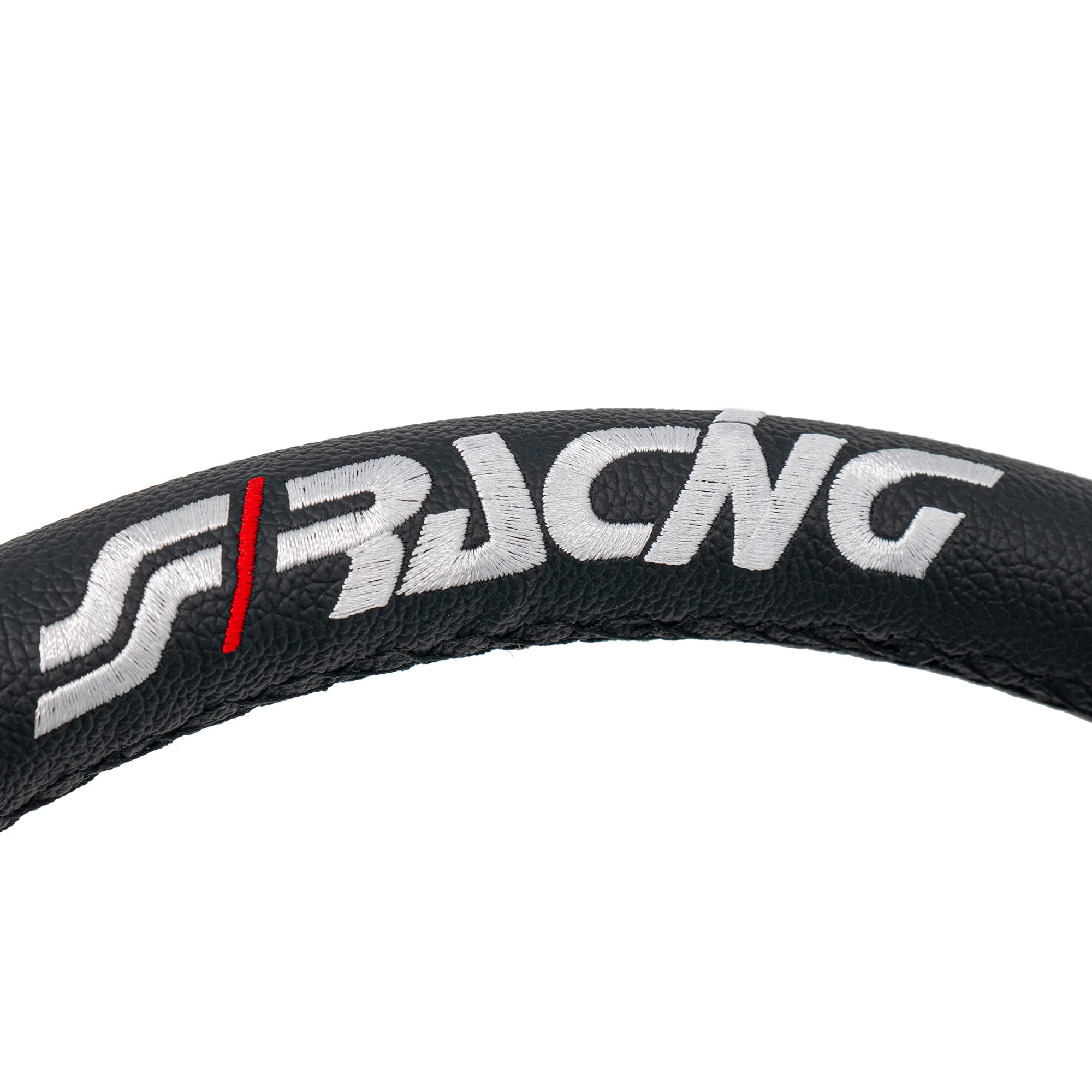 Simoni Racing Volant Universel Gravel - Eco-Cuir Noir/Rouge - Diamètre 350mm