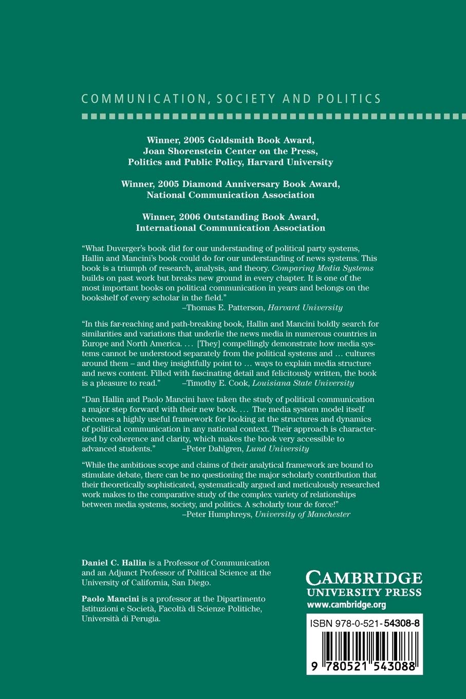 Comparing Media Systems: Three Models of Media and Politics (Communication, Society and Politics)