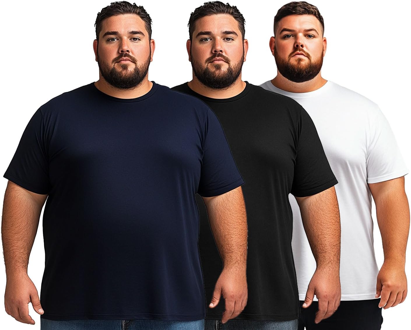 Men’s Big and Tall Shirts 100% Cotton Casual Tee Ultra Soft Breathable Short Sleeve T-Shirts Classic Basic Tops XL-6XL