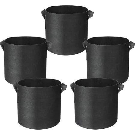 KuMers 12 Pack Grow Bags 5 Gallon, 300G Heavy Duty Thickened Non-Woven Plant Bag