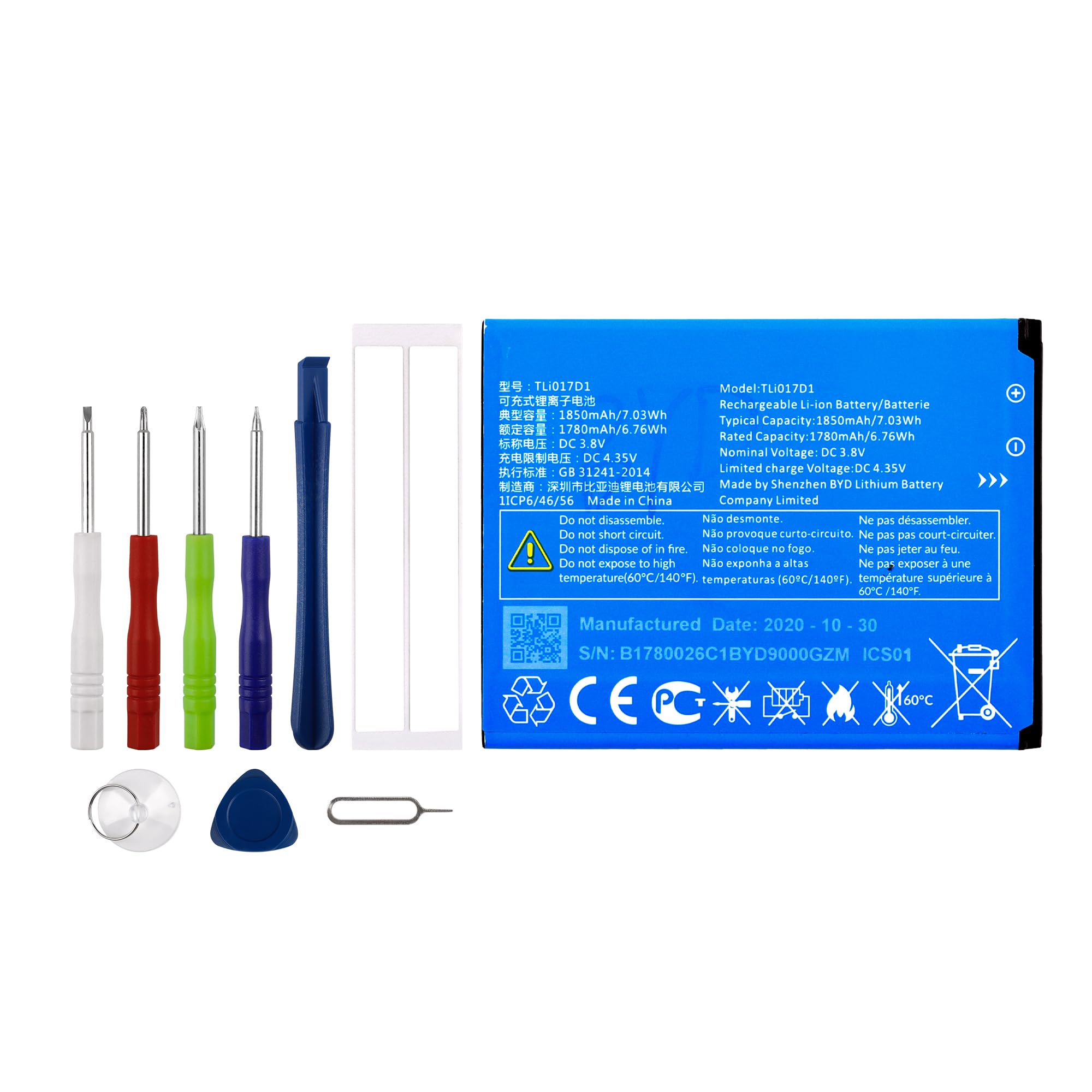 Vvsialeek TLi017D1 Replacement Battery for TCL Flip Pro VZW-TCL-4056W Phone with Specialized Toolkit.