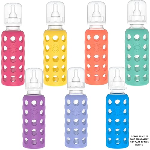 Miniatura 7 de Lifefactory Biberón de vidrio sin BPA Funda protectora de silicona 4 oz9 oz paquete de 2 Frambuesa, rosa