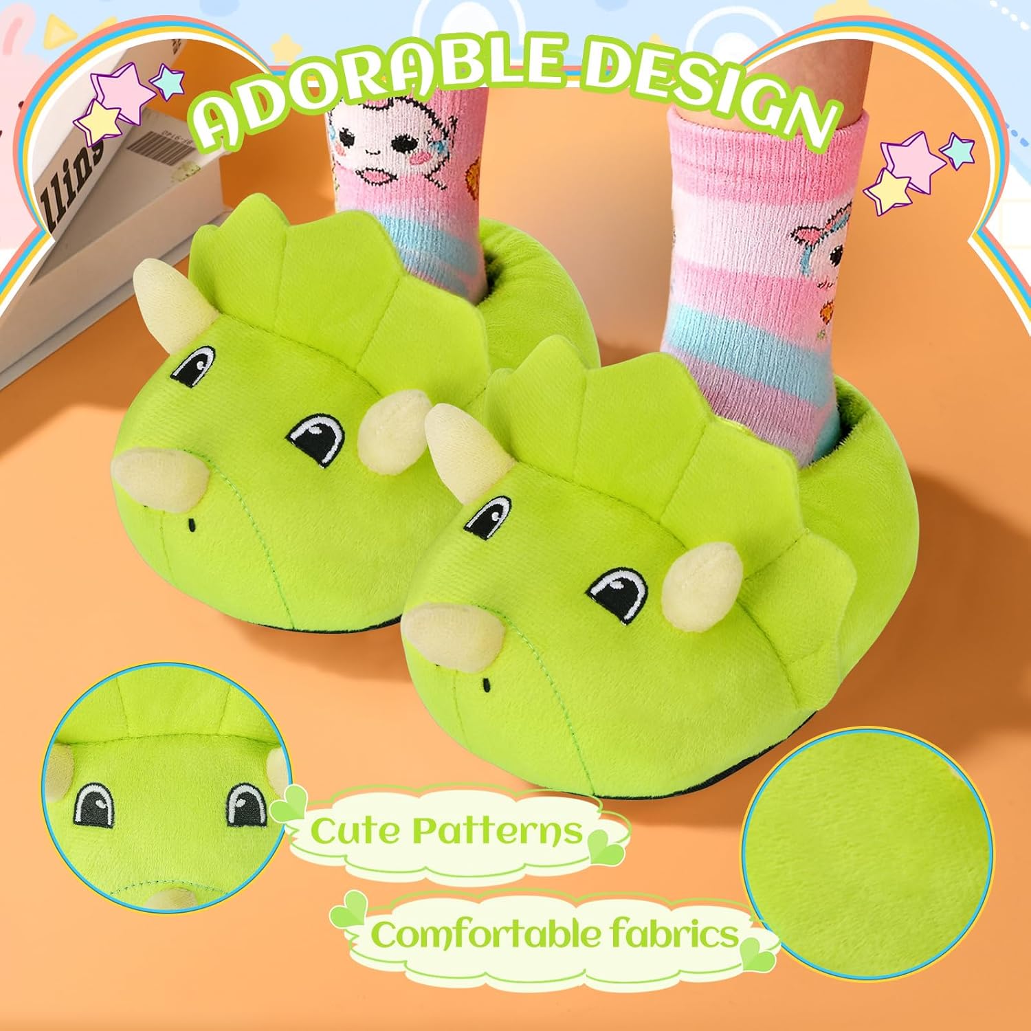 Guyarns Unisex Toddler Slippers,Girls Boys Christmas Slippers Little Big Kids Plush Warm House Shoes Bedroom Cute & Cozy Indoor Shoes - Image 2