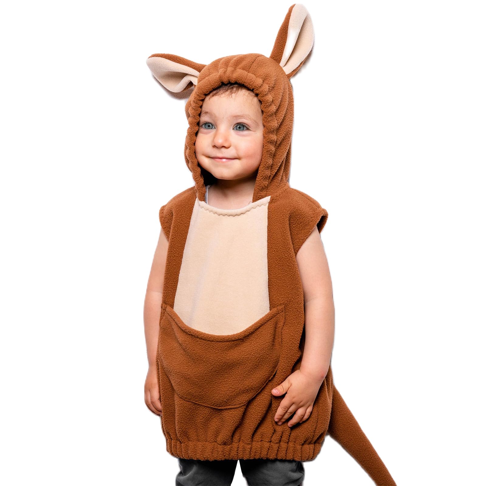 UnlicreatUnisex Kids Fleece Hooded Vest Cute Animals Cosplay Costume Halloween Sleeveless Hoodies for Toddler Boys and Girls