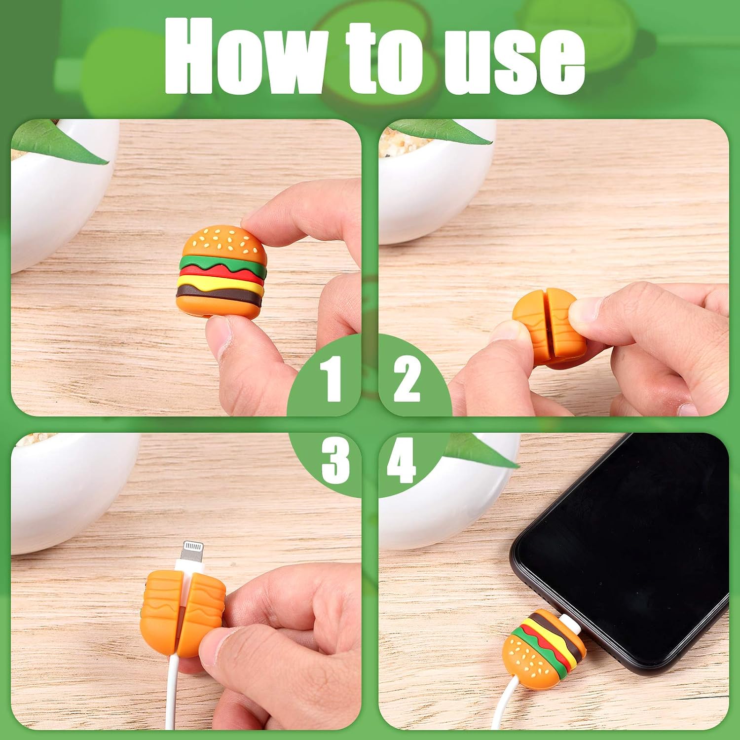 21 Pieces Cute Animal Cable Protector Charging Cable Protectors for USB Cable Fish Fruit Charging Cable Saver for Cellphone and Tablet Data Lines