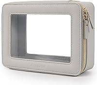 Vista 40 de Aveniee Bolsa organizadora de maquillaje transparente, bolsa de aseo de viaje, estuche cosmético para mujeres, bolsa portátil de maquillaje