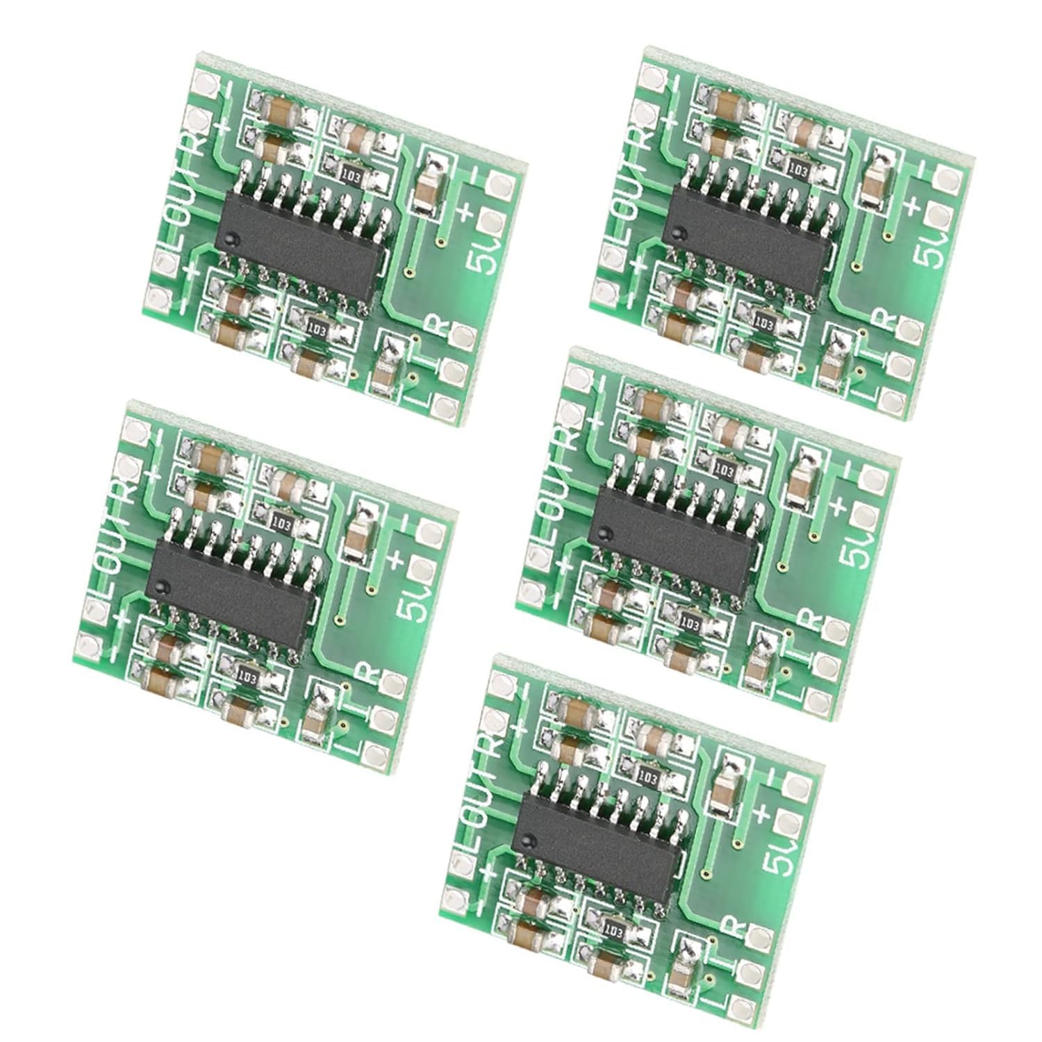 5Pcs Audio Amplificatore di Potenza Modulo 2.5V-5.5V 3W+3W Tipo D PAM8403 Amplificatore Audio Digitale Amplificatore di Potenza Modulo Super Piccolo, Altri componenti elettronici