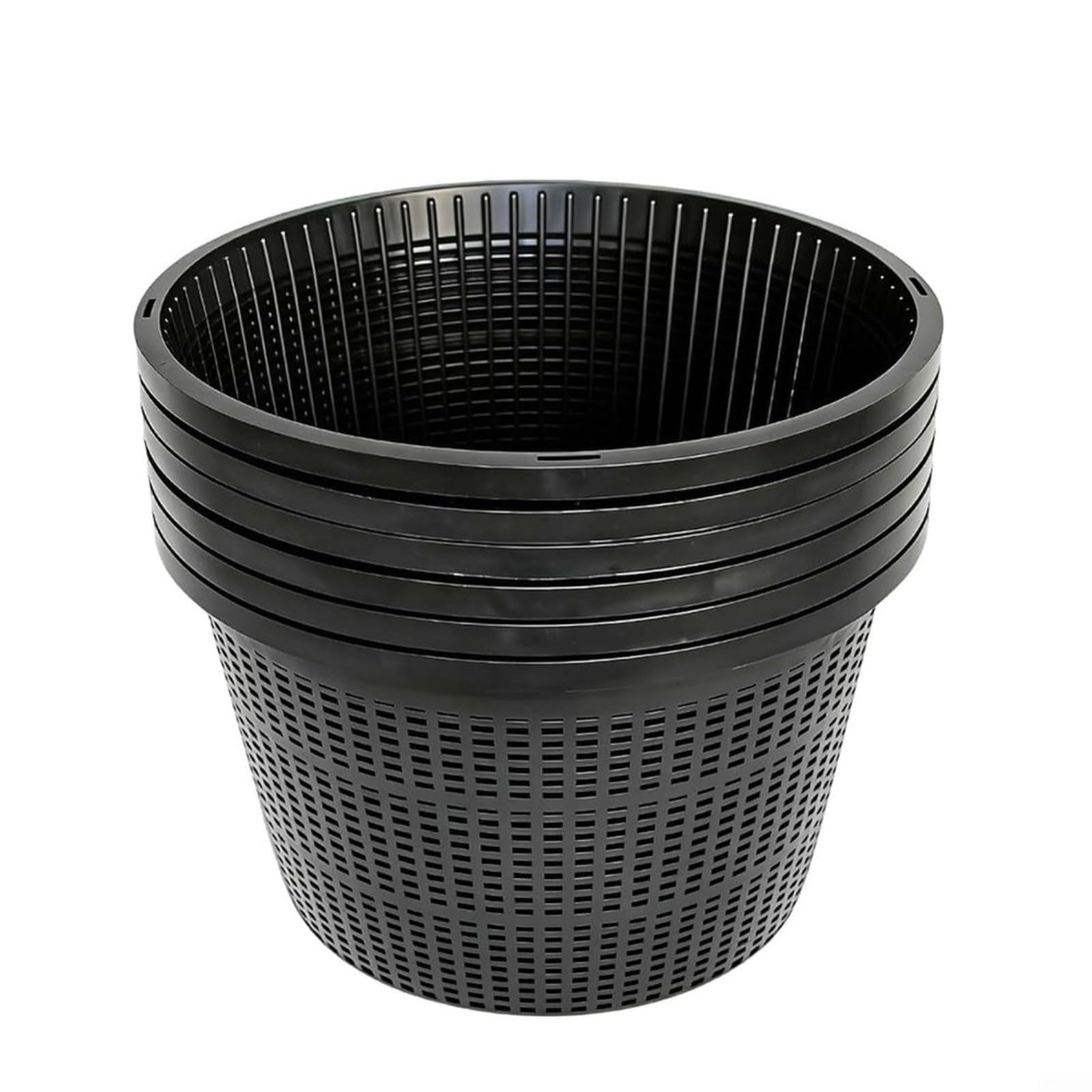 Contenitore per piante acquatiche per il controllo delle radici dello stagno, 21,6 cm, rotondo, a rete, nero (5 pezzi)