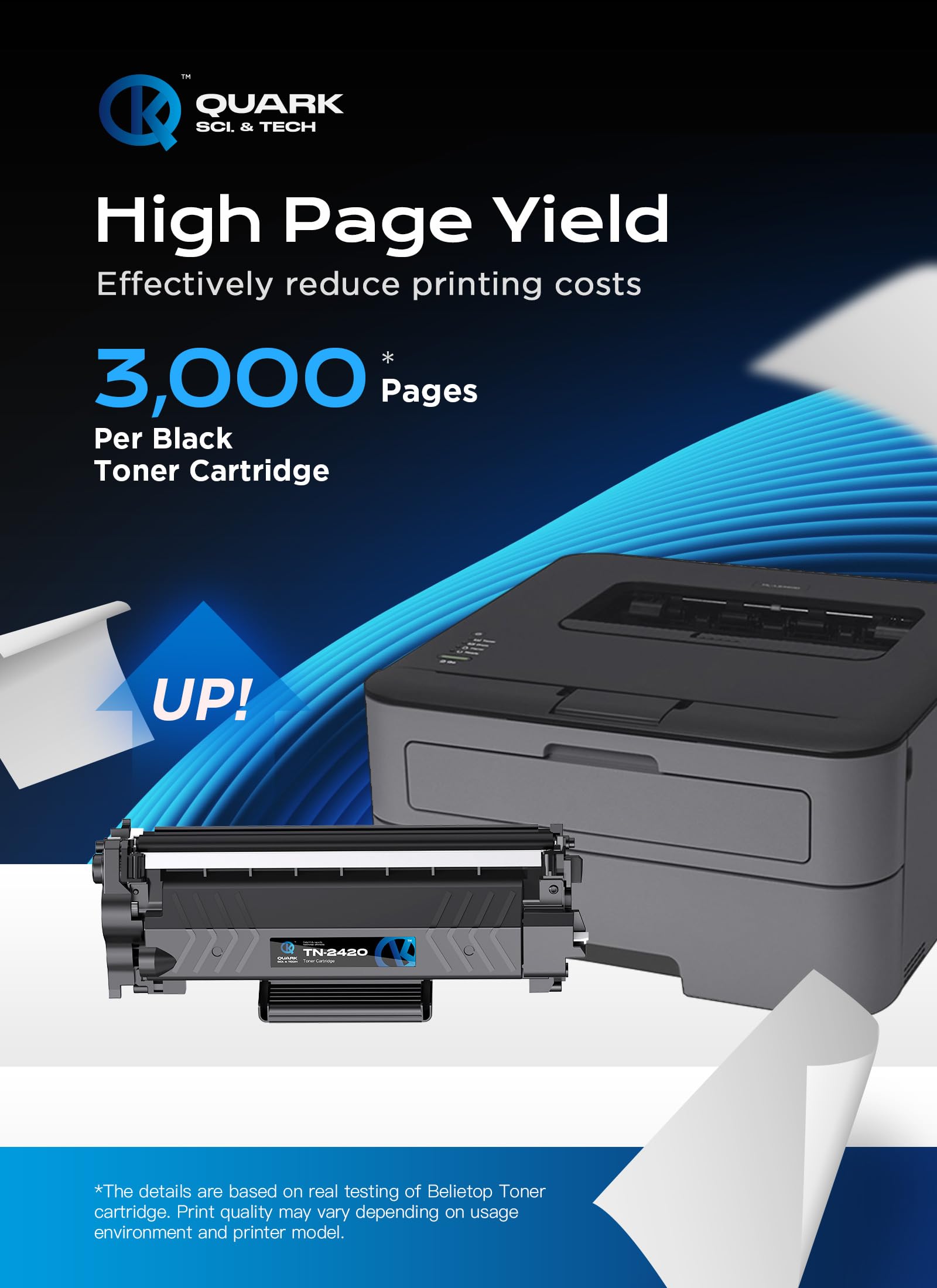 Quark Toner TN2420 TN-2420 compatibile per Brother MFC L2710DW TN 2420 2410 TN2410 MFC-L2710DW HL-L2350DW MFC-L2710DN HL-L2310D DCP-L2530DW MFC-L2750DW DCP-L2510D (1 Nero)