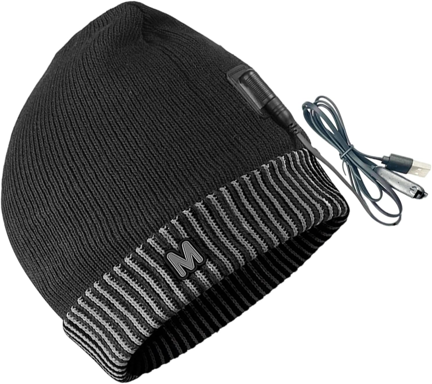 USB Powered Winter Knitted Cap with Heating Technology for Outdoor Activities Cold Weather USB Heated Knit Cap with Adjustable Warmth Electric Warming USB Powered