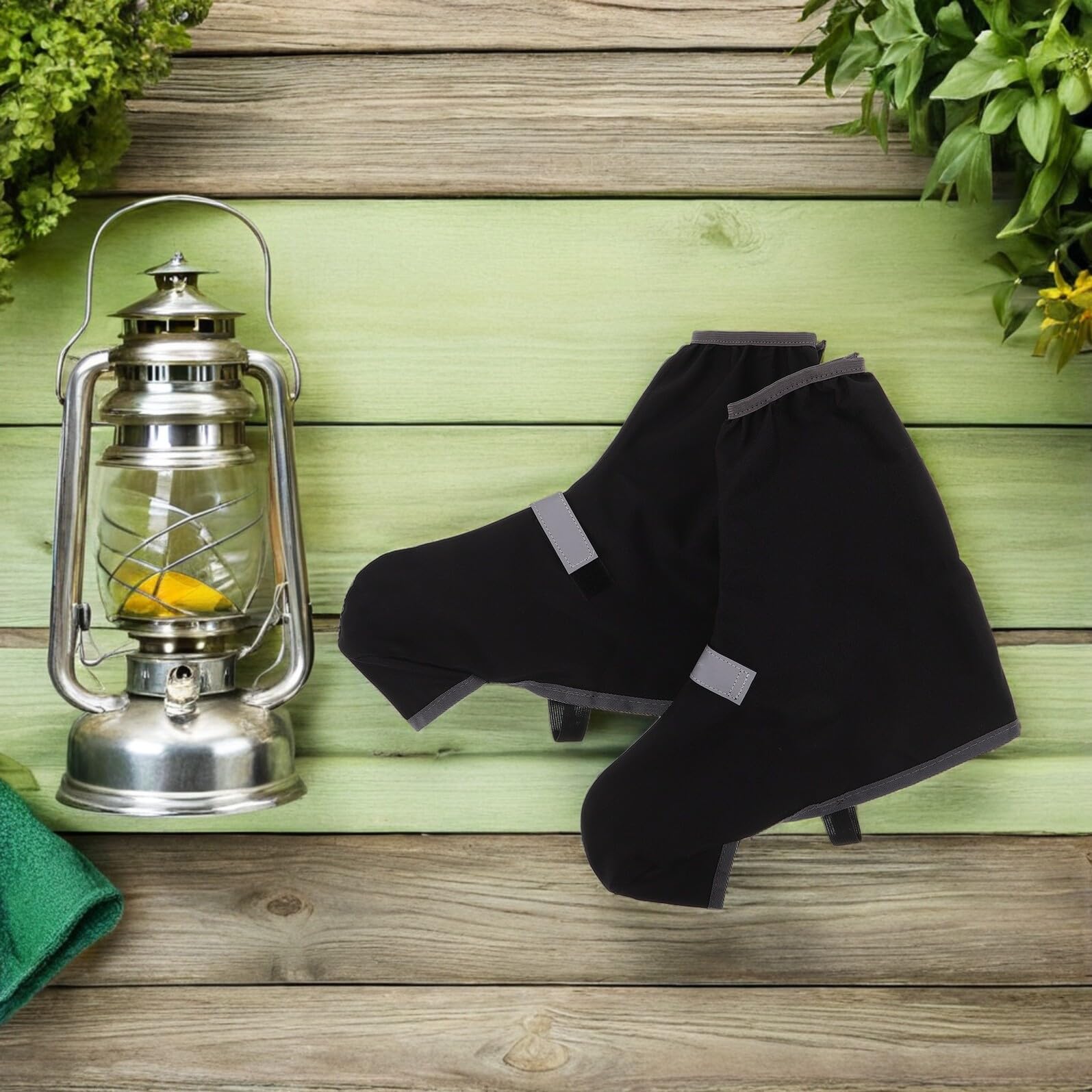 Cubrezapatos Impermeables para Senderismo Polainas Negras Talla L Protección Antideslizante Resistente al Agua para Botas de Montaña Ciclismo y Actividades al Aire Libre 1 Par