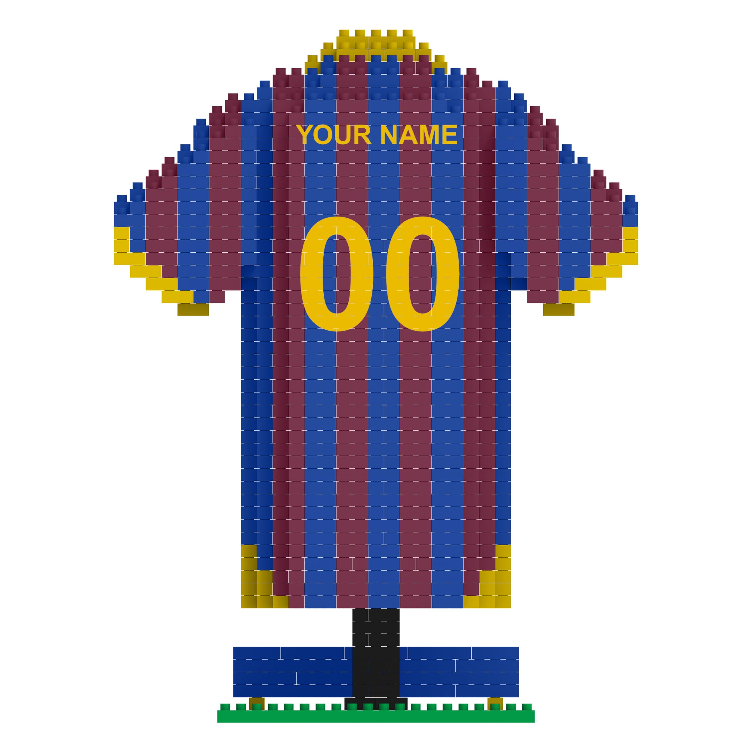 FOCO Officially Licensed FC Barcelona Personalised BRXLZ Desk Shirt 3D Bricks Building Construction Toy - Image 3