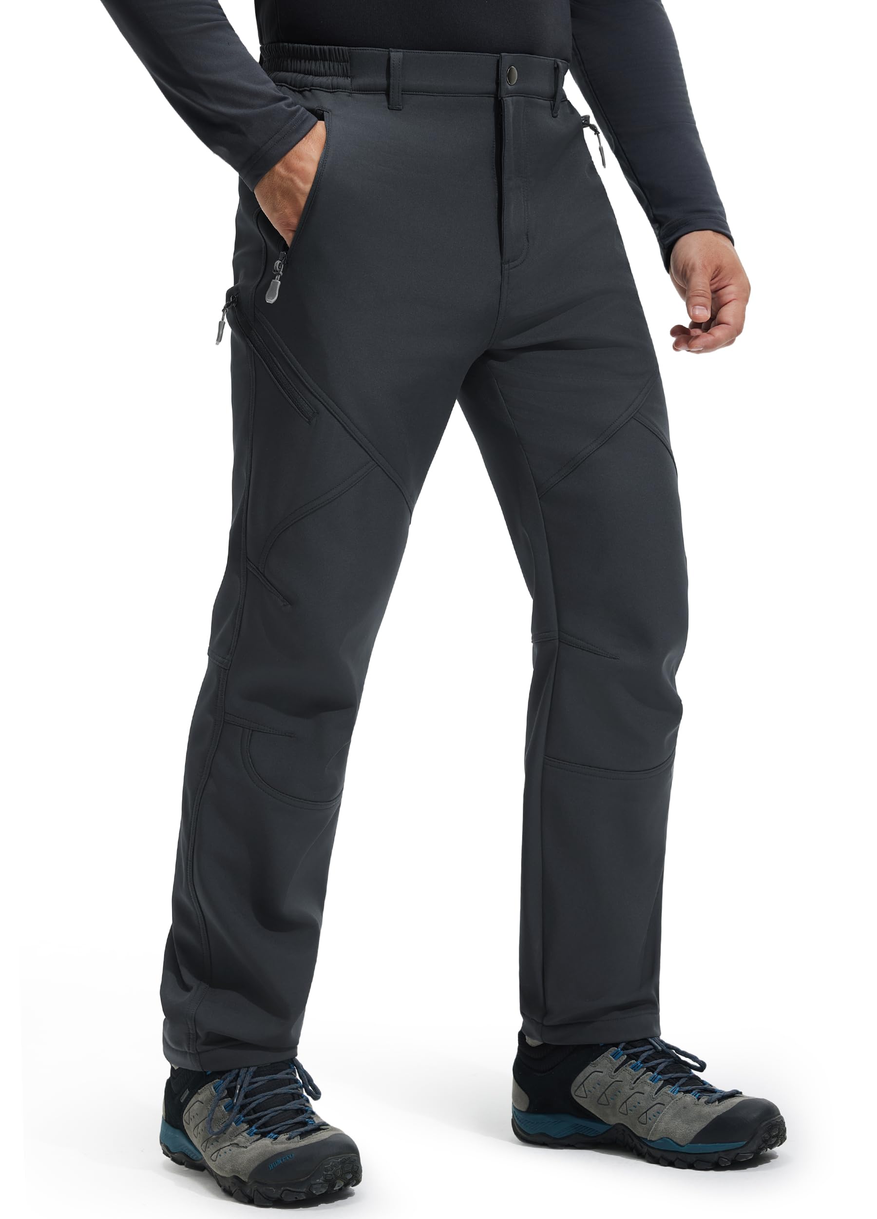 Libin Thermohose Herren Winter Softshellhose Wasserdicht Winddicht Gefüttert Skihose Wanderhose Winterhose Outdoorhose Schneehose Regenhose Trekkinghose