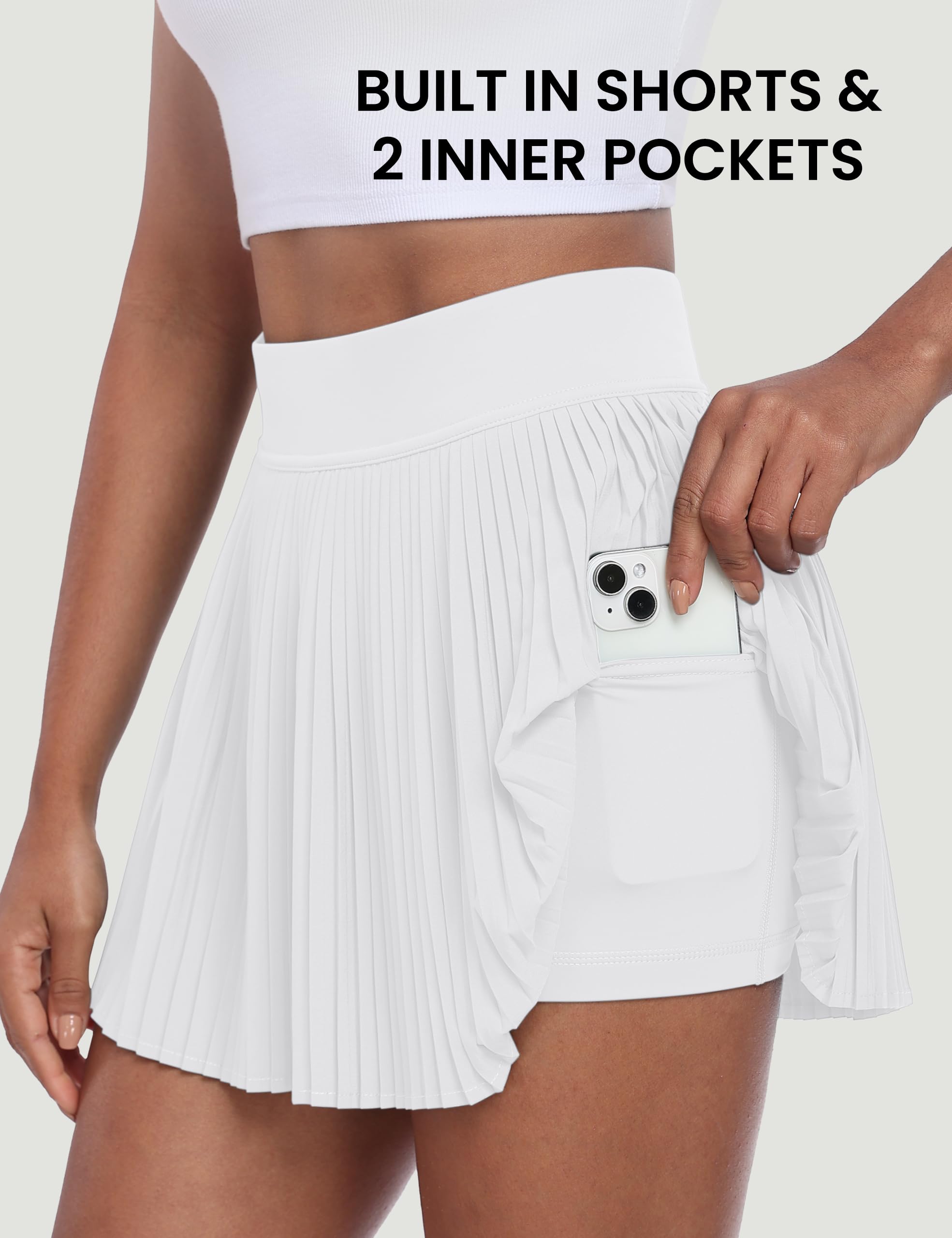 Desol Gonne da tennis pieghettate da donna con tasca pantaloncini a vita alta da tennis da donna gonne da golf atletiche per casual