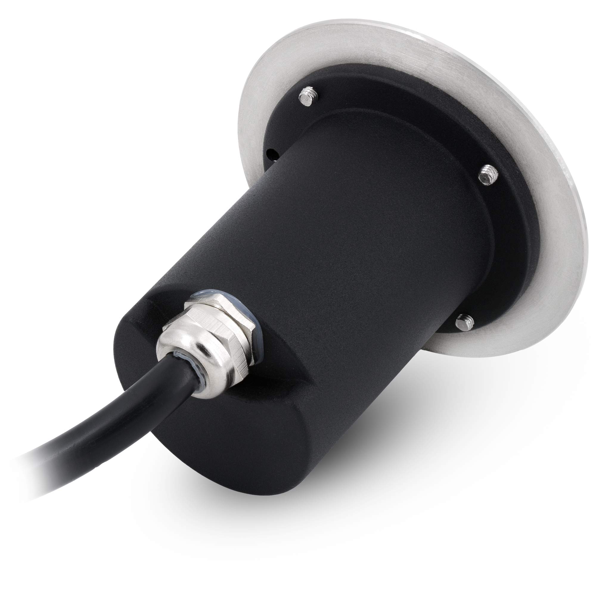 linovum BORU Argento Tondo - 4 Faretti Incasso GU10 IP67 Esterno 230V | segnapasso carrabile, per lampadine GU10 comuni e smart, scatola da incasso inclusa, senza lampadina, per giardino e terrazza