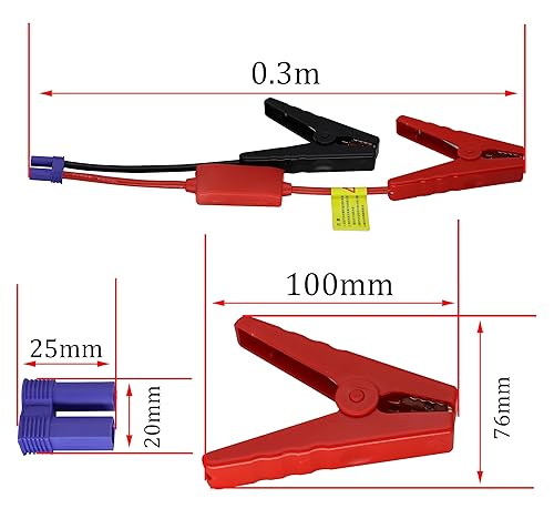 Miniatura 4 de Adaptador de cable de puente Cable de arranque Abrazadera de cocodrilo a EC5 Arrancar el coche Cab-le Adaptador de clip de alimentación de arranque
