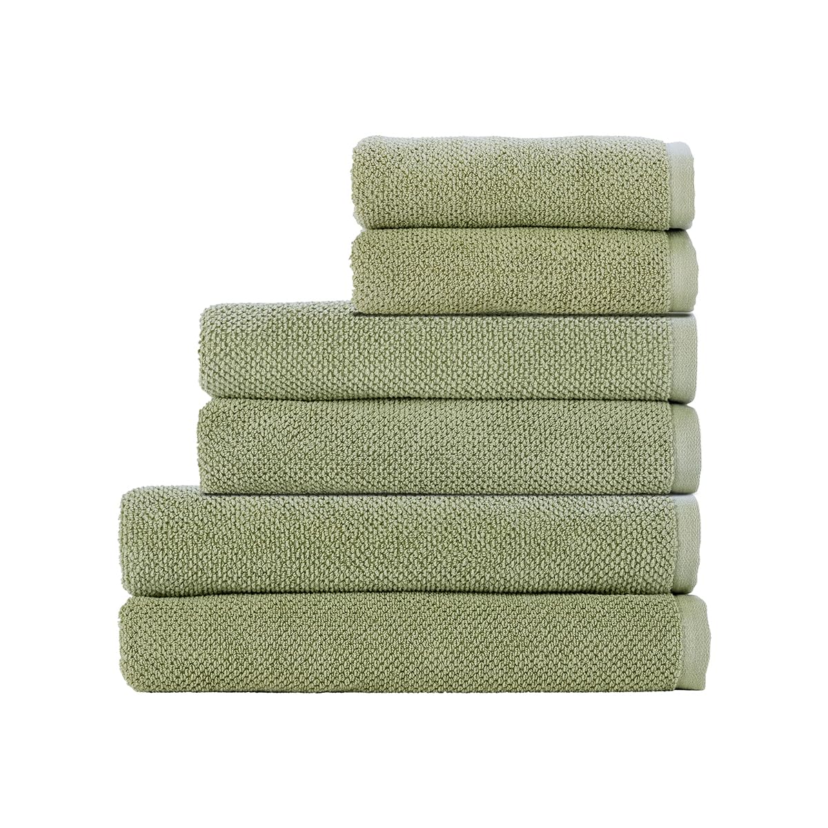 Christy Brixton 6 Piece Towel Set | Khaki Green | 100% Cotton | Ultra Soft | Super Absorbent | 600GSM | 2 Bath Sheets 2 Bath Towels 2 Hand Towels