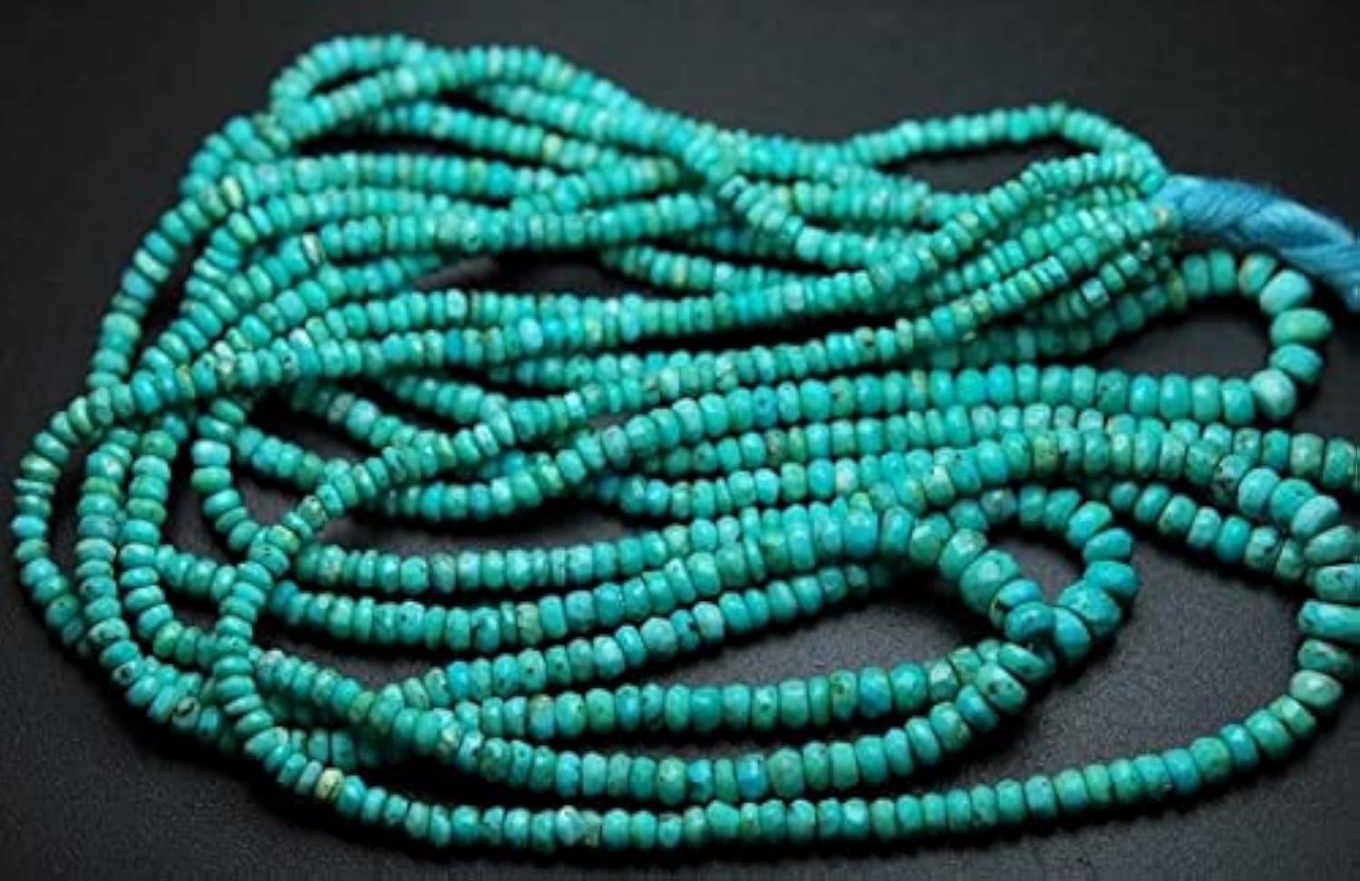 Turquoise d'Arizona naturelle en rondelles facettées 3-4mm pour création de bijoux