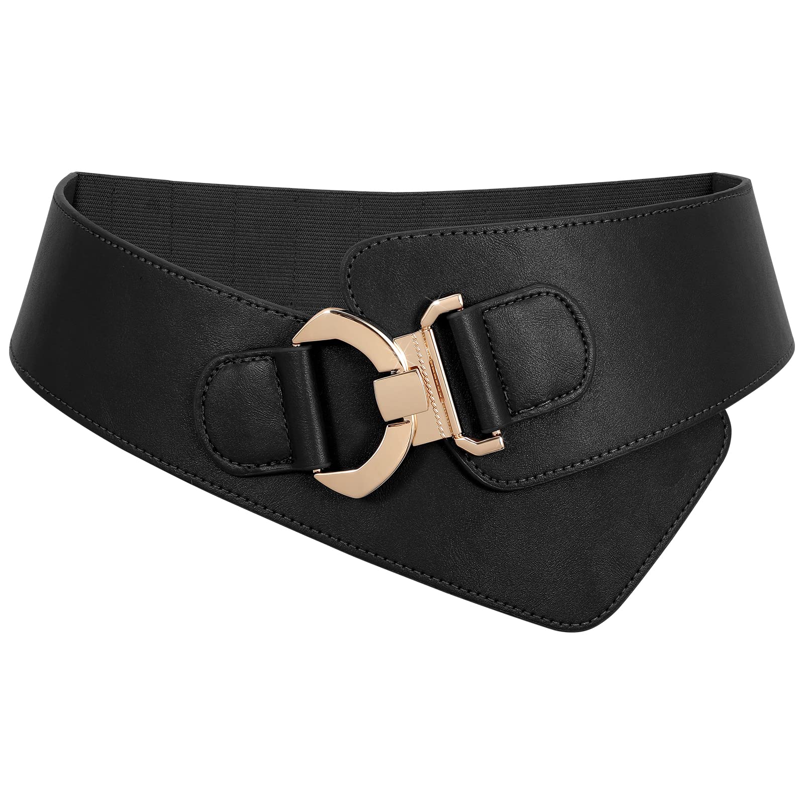 JASGOOD Wide Elastic Stretch Waist Belt Womens Adjustable Fashion Dress Belt