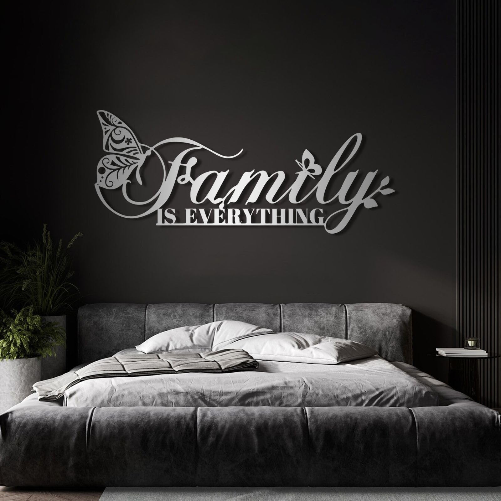 Cadeali Family Is Everything Word Sign with Butterfly Metal Wall Art, Family Signs Metal Wall Decor, Butterfly Art, Letters Quotes Sign for Indoor