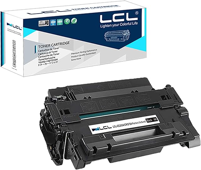 LCL Remanufactured Toner Cartridge 55A CE255A 724 CRG724 (1 Black) Replacement for HP Laserjet Enterprise P3015 P3015d P3015dn P3015x Compatible for LBP6750dn