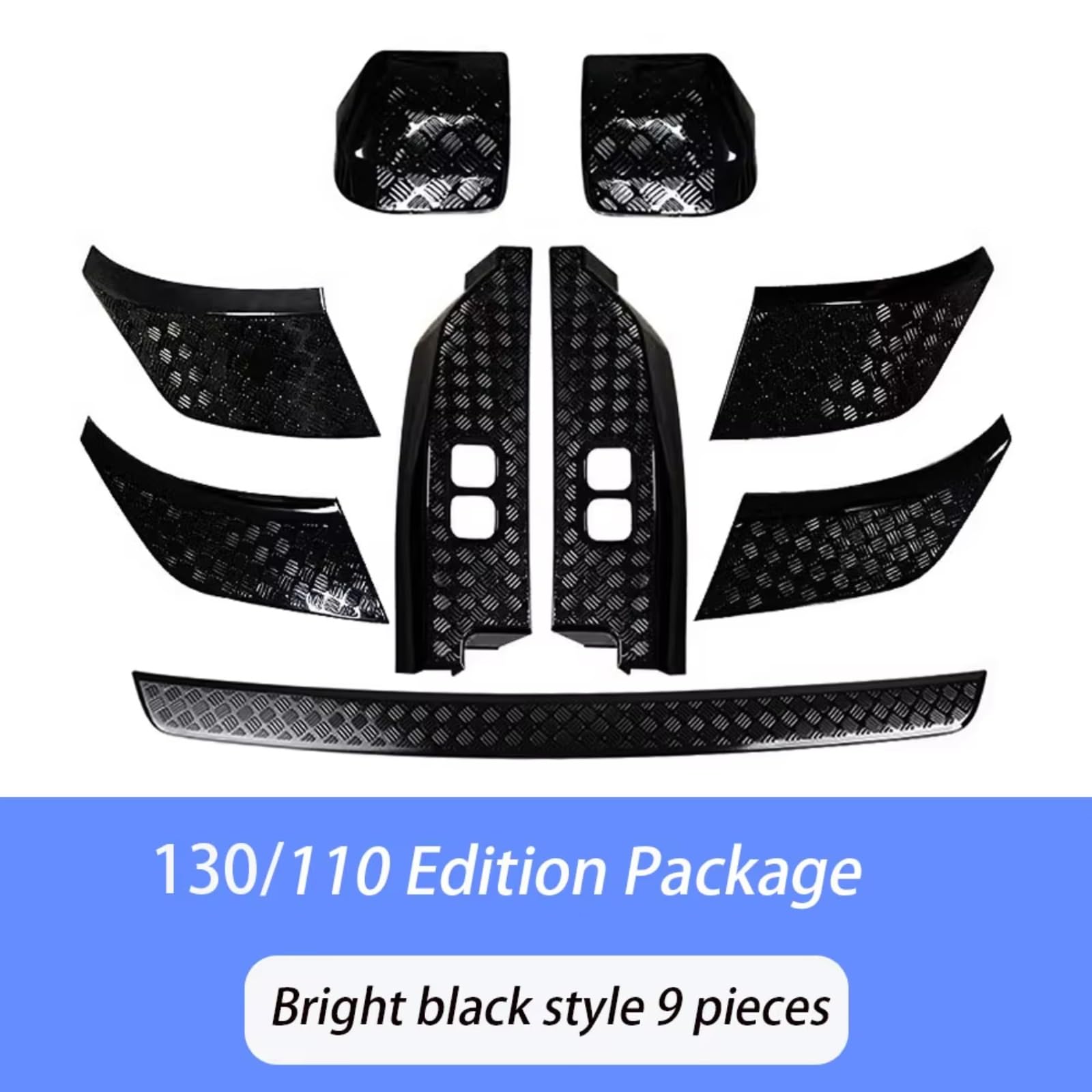 Faros Traseros Para Land Para Rover Para Defender 90 110 130 Espejo Retrovisor Parachoques Delantero Cubierta Trasera Antiarañazos Panel Protector Trasero Piloto Trasero Caravana(Bright Black)